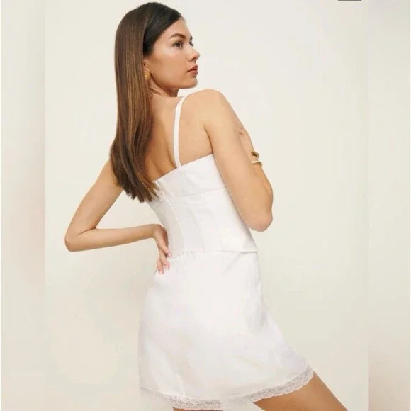 NWT Reformation Ainsley Size 2 Linen Mini Linen Dress New $248